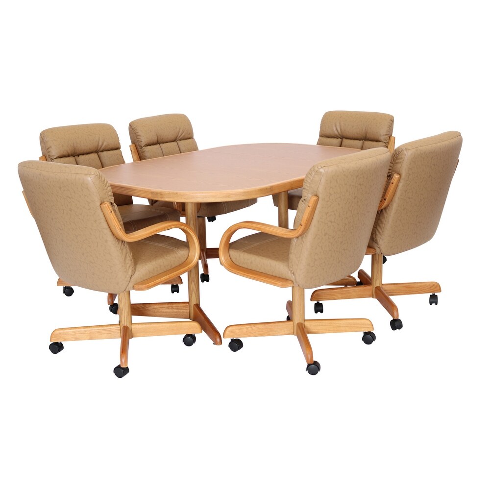 Caster Chair Company 7 Piece 42x 42 60 Oak Caster Castor Dining